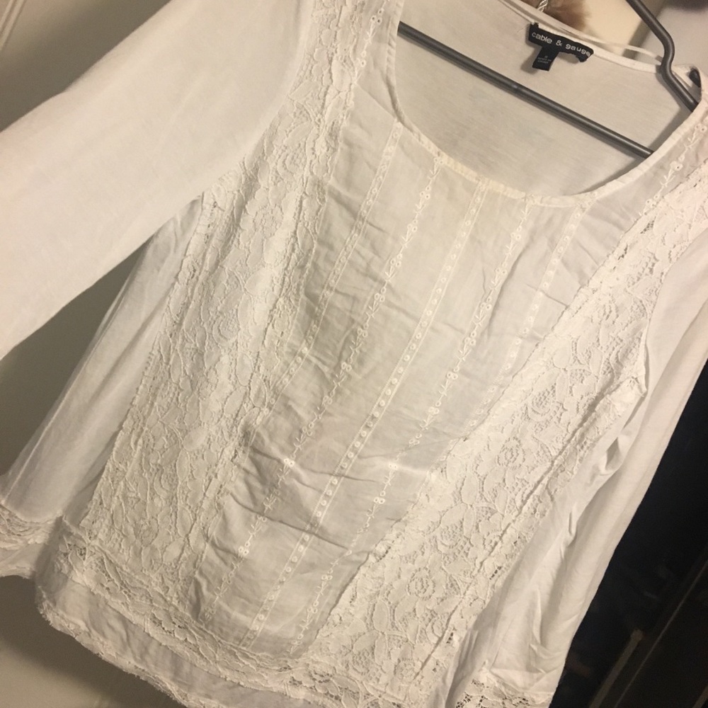 White cotton lace blouse